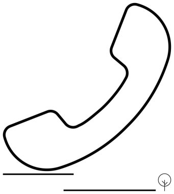 Siyah hatlı telefon alıcısı yukarı doğru, iletişim, temas, teknoloji ve bağlantıyı çağrıştırıyor. İletişim, teknoloji, müşteri desteği, iş ilişkileri için ideal