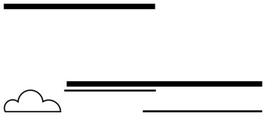 Değişen uzunlukların siyah yatay çizgileri ve bulut şekli basitliği, dengeyi ve berraklığı çağrıştırıyor. Tasarım, iletişim, yaratıcılık, organizasyon, minimalizm ve modern kavramlar için ideal