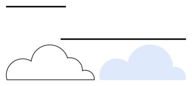 Üst üste binen ince yatay çizgilerle bulutlar temiz ve soyut bir kompozisyon oluşturur. Hava, doğa, basitlik, minimalizm, soyutlama, gökyüzü tasarımı için ideal. Düz basit