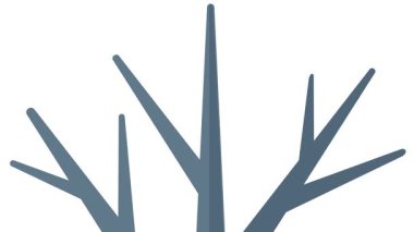 Bir video, 4k, mp4 çizimi soyut, keskin açılı mavi dallar veya mercanlar. Biçimlendirilmiş tasarım, çeşitli yaratıcı kullanımlar için eşsiz bir doğa motifi sunan beyaz bir arkaplanda izole edilmiştir..