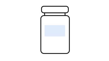 Bir kavanozun minimalist çizimi, ambalaj, depolama veya gıda ürünlerini sembolize ediyor. Market, kiler organizasyonu ya da açık ve basit bir simge gerektiren herhangi bir gıda tasarımı için ideal.