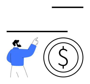 Çizgilere ve büyük paralara bakan kişi finansal büyüme, iş stratejisi veya ekonomik planlamayı öneriyor. İş, finans, yatırım, bütçe, tasarruf için ideal