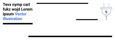 Yıldırımlı elektrik prizi, temiz hatlar ve asgari metin. Enerji, teknoloji, sürdürülebilirlik, modern tasarım, markalaşma, kullanılabilirlik ve basit iniş sayfası için ideal