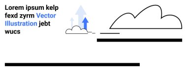 Yukarı bakan okları olan bulut elementleri büyümeyi, ilerlemeyi, yeniliği ve ölçeklenebilirliği destekliyor. İş stratejisi, teknoloji, dijital pazarlama, finans ve eğitim için ideal