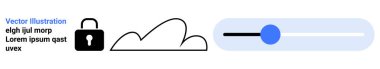 Kilit sembolü, bulut tasarımı ve siber güvenlik, bulut depolama ve veri gizliliğini temsil eden ayarlanabilir kaydırıcı. Teknoloji, uygulamalar, güvenlik veri yönetimi bulut sistemleri için ideal