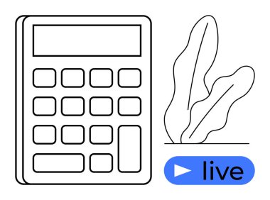Temiz çizgileri, yapraklı bitkisi ve canlı düğmesi olan hesap makinesi, finans, teknoloji, eğitim ve yeniliği simgeliyor. Çevre dostu hedefler öğretmek ve çevrimiçi oturumları bütçelemek için ideal