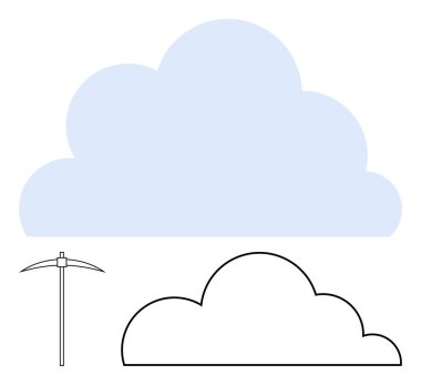 Mavi bulut, ana hatlı bulut ve veri madenciliğine, bulut hesaplamasına ve teknoloji kavramlarına bağlanan kazma. Teknoloji, ağ oluşturma, veri analizi, bulut depolama yeniliği için ideal