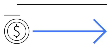 Gömülü para levhası ve süreci, yatırımı ya da transferi gösteren mavi oklu bir dolar. İş, finans, yatırım, gelir, büyüme transfer bankacılığı için idealdir. Düz basit