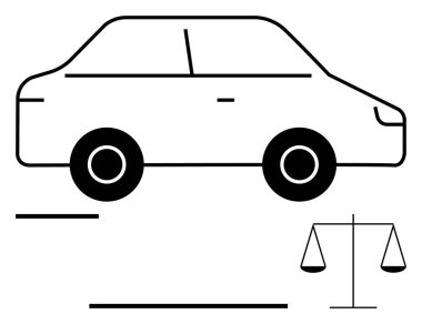 Adalet ölçeğinde basit araba tasarımı hukuku, adilliği ve hareket sorumluluğunu ifade eder. Yasal meseleler için ideal, yönetmelik, güvenlik, adalet, etik ulaşım motoru sigortası. Düz basit