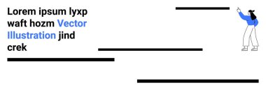 Mavi gömlekli biri gemide kalın metin ve siyah çizgilerin yanında yazıyor. Eğitim, takım çalışması, beyin fırtınası, yaratıcılık, modern tasarım, iş, basit iniş sayfası için ideal