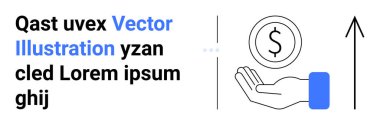 Dolar işareti ve yukarı doğru ok ile bir madeni para sunmak kar büyümesi, yatırım, finans, iş ilerlemesi, gelir artışı, tasarruf yönetimi ve strateji fikirlerini öneriyor. Basit için ideal