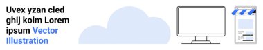 Monitör ve ödeme makbuzu arasındaki bulut ögesi. Bulut hesaplama, çevrimiçi ödeme, dijital hizmetler, veri depolama, teknolojik yenilik, web geliştirme, basit iniş sayfası için ideal