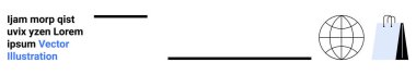 Soyut çizgiler, dünya ve alışveriş torbası içeren yer tutucu metin. Çevrimiçi alışveriş için ideal, küresel iş, e-ticaret, pazarlama, markalaşma, eğitim sade iniş sayfası