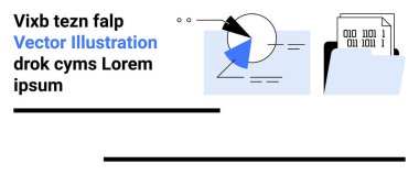 İkili veri içeren dosya dizini, geometrik notlar ve metin içeren dairesel diyagram. Teknoloji, veri işleme, dijital iletişim, analitik, eğitim, bilişim araçları için ideal