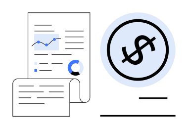 Haritalar, grafikler ve dolar işareti olan raporların veri güdümlü analizi. Finans, bankacılık, muhasebe, ekonomi, analitik bütçe yatırımları için idealdir. Temiz düz basit metafor