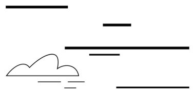 Yatay çizgileri olan basit bulut çizimleri rüzgar ve dinamiği akla getiriyor. Düz bir mecazda hava, hareket, minimalizm, doğa, basitlik, soyutlama ve yaratıcılık için idealdir.