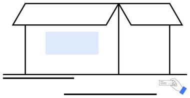 Görünür içeriğiyle birlikte teslimat kutusunu aç ve el ele tutuşun. Lojistik, dağıtım, e-ticaret, nakliye, paket izleme, paketleme ve perakende için ideal. Düz basit metafor