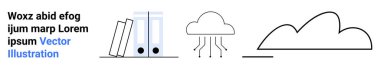 Klasörlü kitaplık, sinirsel çizgileri olan dijital bulut arayüzü ve minimalist bulut simgesi. Basit teknoloji, eğitim, dosya depolama, bulut hesaplama, organizasyon ve dijital sistemler için ideal