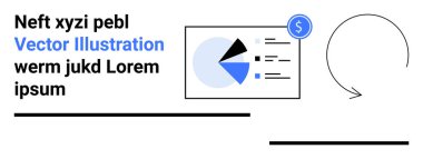Ekranda bir dolar işareti olan turta grafiği, süreç akışını gösteren dairesel ok. Finans, veri analizi, iş stratejisi, rapor sunumu, iş akışı, yatırım, basit iniş sayfası için ideal