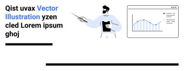 Profesyonel bir iş adamı ekranda grafiği gösteren bir tablet tutuyor. Veri analizi, sunumlar, eğitim, araştırma, strateji planlaması, eğitim materyalleri, basit iniş sayfası için ideal
