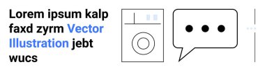 Metin tutucu, noktalı sohbet balonu ve minimalist tasarım iletişim için modern bir kavram yaratır. Markalaşma, mesajlaşma, etkileşim, UI, UX, sohbet uygulamaları için ideal