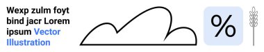 Yüzde sembolü ve buğday artışıyla soyut bulut tasarımı. Çiftçilik, sürdürülebilirlik, iklim, veri analizi, yenilenebilir enerji, istatistik, basit iniş sayfası için ideal