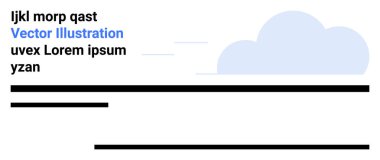 Yatay çizgileri ve yer tutucu metni olan mavi bulut modern bir düzen yaratır. Teknoloji, eğitim, pazarlama, tasarım, iletişim, yenilik, basit iniş sayfası