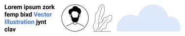 Erkek avatar simgesi, soyut bitki illüstrasyonu ve web tasarımı için bulut öğesi, profil tasarımı, markalaşma, doğa, teknoloji, sosyal temalar, minimalist estetik pazarlama ve basit bir iniş.