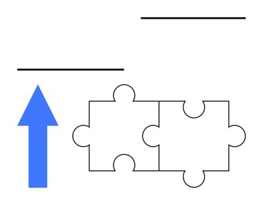 Yukarı bakan mavi ok büyümeyi, başarıyı simgeliyor. Yapboz parçaları takım çalışmasını ve işbirliğini simgeler. Strateji için ideal, hedef belirleme, problem çözme, yenilik, yön işi