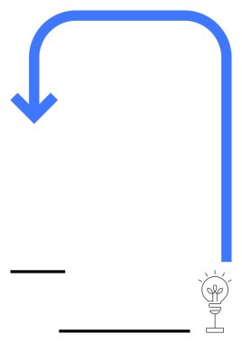 Mavi aşağı doğru kıvrılan ok, yönü, yeniliği ya da çözümü sembolize ediyor. Sorun çözme, strateji, planlama, rehberlik, yaratıcılık yeniliği için ideal