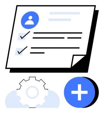 Profil resmi, kontrol listesi, ayar teçhizatı ve simge eklenmesi görev tamamlama, kişiselleştirme ve profil yönetimi anlamına gelir. İş akışı, görev, verimlilik profili uygulama tasarımı için ideal