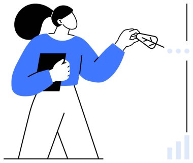 Kadın elinde defterle kâğıt bir uçak fırlatıyor. Yaratıcılık, yenilik, planlama, hırs, liderlik, takım çalışması, motivasyon sade metafor için ideal