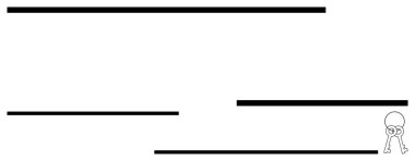 Ufuk çizgileri boyunca uzanan yatay çizgiler yol ya da zorlukları işaret ederken, küçük figür alt köşeye yakın bir anahtar tutuyor. Başarı, motivasyon, çözümler, rehberlik, berraklık, yenilik, düz