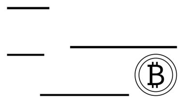 Yapılandırılmış çizgilerin yanında dijital para birimini, engelleme zincirini ve finansmanı temsil eden bir dairenin içindeki Bitcoin sembolü. Kripto para birimi, fintech, modern ekonomi, yatırım, ödemeler, teknoloji için ideal