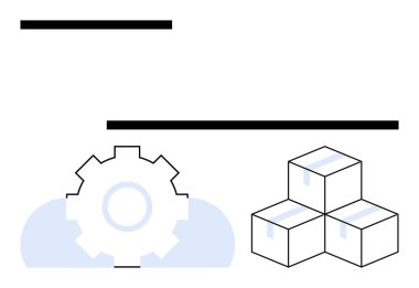 Üst üste dizilmiş kutular, sergilenen dijital lojistik, bulut depolama, otomasyon, teknoloji, tedarik zinciri, yenilik ve işlem optimizasyonu ile bağlantılı bulut şekilleri. Lojistik daire için ideal basit