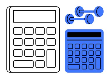 Dambılların yanında hesap makineleri finansal yönetim ile fiziksel uygunluk arasındaki dengeyi vurguluyor. Bütçe, sağlık, kişisel büyüme, çoklu görev, yaşam tarzı dengesi, üretkenlik için ideal