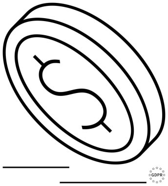 Siyah dolar madeni parasının perspektifi cesur dolar işareti ile eğik, finans, ekonomi, bankacılık, tasarruf, zenginlik, yatırım ve ticaret temaları çağrıştırıyor. Düz basit metafor için ideal