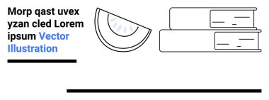 Karpuz dilimi, temiz bir düzende iki kitaplık bir deste ile eşleştirilmiş. Eğitim, eğitim, meyve, minimalizm, ferahlatıcı, yaratıcı kavramlar, basit iniş sayfası için ideal