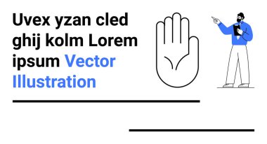 İş adamı, elinde panoyla kaldırdığı açık el yazısı, kalın metin ve altçizgilerin yanına işaret ediyor. Sunumlar, iş kavramları, eğitim, uyarı, iletişim, posterler için ideal
