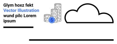 Parasal değeri, çevrimiçi verileri, karlılığı ve depolama çözümlerini temsil eden para yığınları. Finans, teknoloji, dijital ekonomi, bulut hesaplama, yatırım yazılımı için ideal