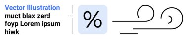 Bir kare ve kavisli hava akışı çizgileri içinde yüzde işareti. Satışlar için ideal, indirim, verimlilik, hız, iş, terfiler için basit bir iniş sayfası. Çizgi benzetmesi. Basit satır simgeleri