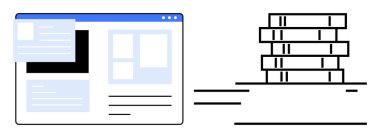 Web tarayıcı penceresi bir yığın kitapla eşleştirilmiş dijital içeriği gösteriyor. Eğitim, araştırma, bilgi paylaşımı, teknoloji entegrasyonu, e-öğrenme, medya ve kütüphane sistemleri için idealdir. Düz