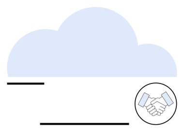 Tokalaşma ikonu ile bulut şekli ortaklığı, iletişimi ve teknolojiyi sembolize eder. Takım çalışması, iş anlaşmaları, bulut hesaplama, işbirliği, uzaktan kumandalı iş fonu kurmak için ideal. Düz