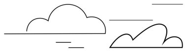 Yatay çizgileri olan basit bulut çizgileri hareketi işaret ediyor. Hava, doğa, sakinlik, sükunet, açık hava, minimal tasarım, hava teması için ideal. Düz basit metafor