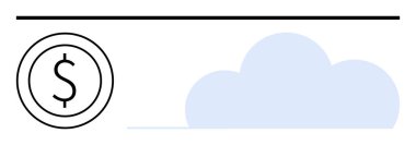 Bulut grafikli para, dijital para birimini, çevrimiçi işlemleri ya da fintech gelişmeleri simgeliyor. Finans, bankacılık, teknoloji, yenilik, tasarruf veri artışı için ideal. Düz