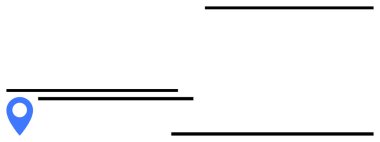 Mavi lokasyon rozeti, minimalist siyah çizgili harita dizaynında tam yerini gösteriyor. Navigasyon, lojistik, rotalar, takip, basitlik, yer belirleme, planlama için ideal. Düz basit metafor