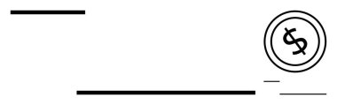 Sağında yuvarlak dolar olan paralel yatay çizgiler. Finans, ekonomi, yatırım, işlemler, asgari tasarım, fon, tasarruf için ideal. Düz basit metafor