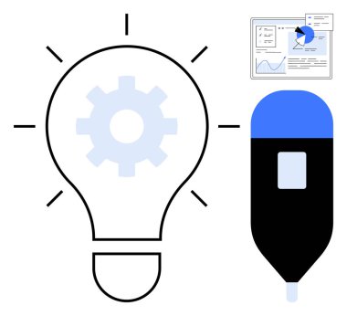 Veri tablosu analizi gösteriyor, siyah mavi damlacık kesinliği öneriyor. Yenilik, yaratıcılık, analitik, araştırma, problem çözme için ideal