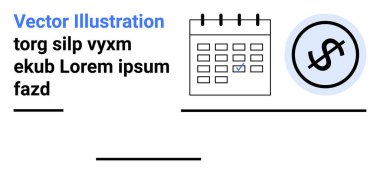 Finansal hedefleri, teslim tarihlerini, planlama, planlama, tasarruf, strateji ve organizasyonu temsil eden işaretli tarih ve dolar ikonu olan takvim. İş planlama ya da basit bir iniş sayfası için ideal