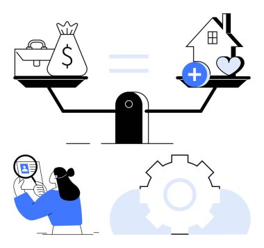 Finansmanı refahla karşılaştırır, veri arar ve stratejiyi sembolize eder. Finans, kişisel yaşam dengesi, karar verme, öncelikler, değer analizi planlama için idealdir. Düz